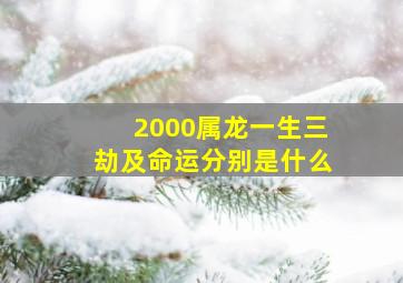 2000属龙一生三劫及命运分别是什么