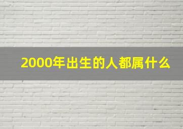 2000年出生的人都属什么