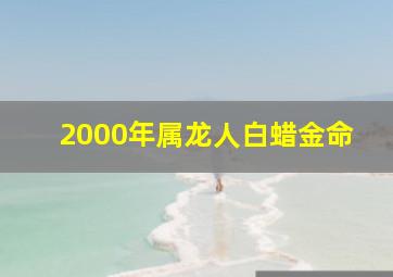 2000年属龙人白蜡金命