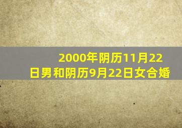 2000年阴历11月22日男和阴历9月22日女合婚