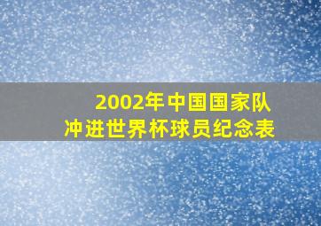 2002年中国国家队冲进世界杯球员纪念表