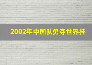 2002年中国队勇夺世界杯