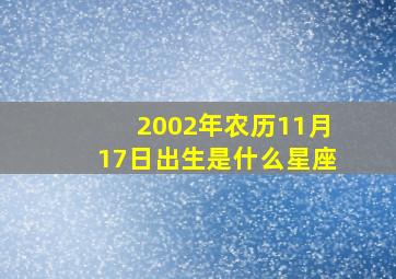 2002年农历11月17日出生是什么星座