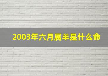 2003年六月属羊是什么命