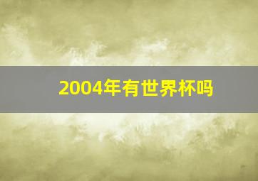 2004年有世界杯吗