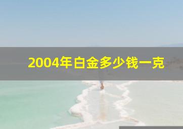 2004年白金多少钱一克