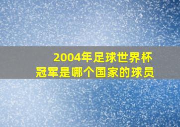 2004年足球世界杯冠军是哪个国家的球员