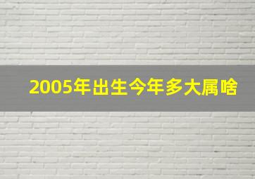 2005年出生今年多大属啥