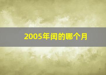 2005年闰的哪个月