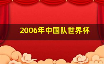 2006年中国队世界杯