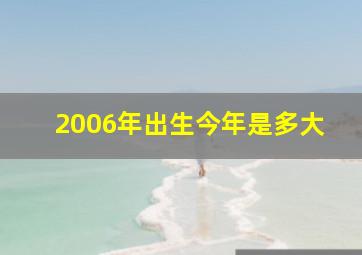 2006年出生今年是多大