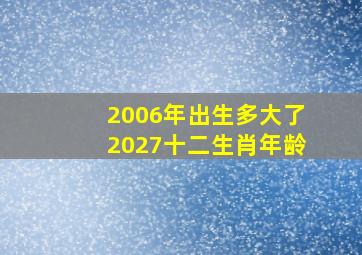 2006年出生多大了2027十二生肖年龄