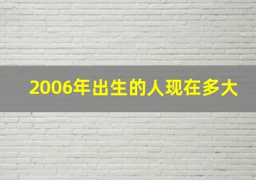 2006年出生的人现在多大