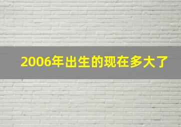 2006年出生的现在多大了