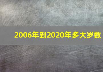 2006年到2020年多大岁数