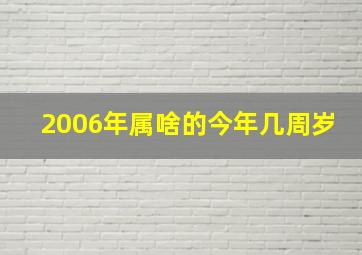 2006年属啥的今年几周岁