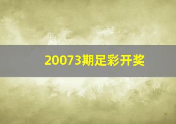 20073期足彩开奖