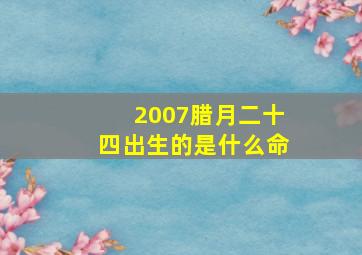 2007腊月二十四出生的是什么命