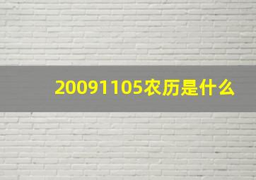 20091105农历是什么