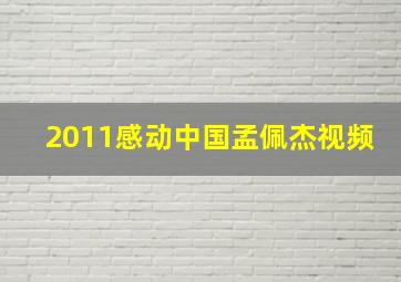 2011感动中国孟佩杰视频