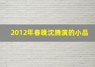 2012年春晚沈腾演的小品