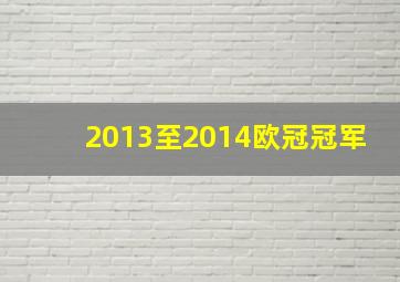 2013至2014欧冠冠军