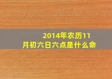 2014年农历11月初六日六点是什么命