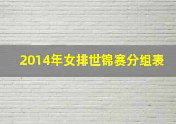 2014年女排世锦赛分组表