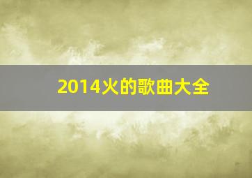 2014火的歌曲大全