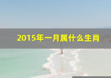 2015年一月属什么生肖