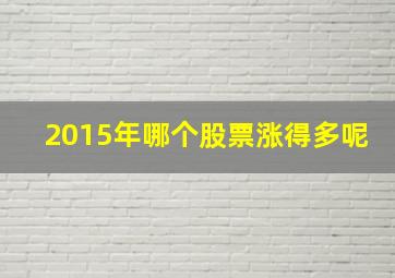 2015年哪个股票涨得多呢