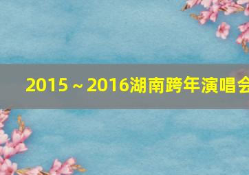 2015～2016湖南跨年演唱会