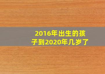 2016年出生的孩子到2020年几岁了