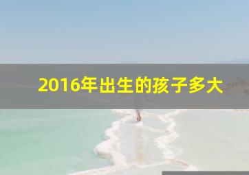 2016年出生的孩子多大