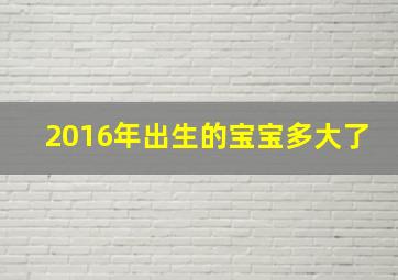 2016年出生的宝宝多大了