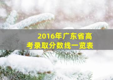 2016年广东省高考录取分数线一览表