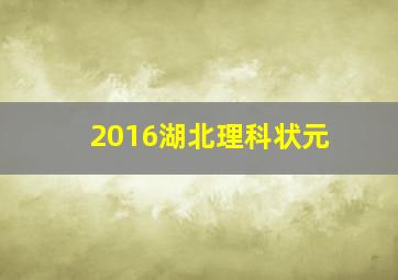 2016湖北理科状元