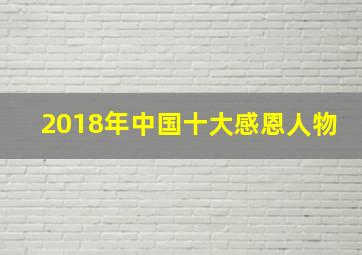 2018年中国十大感恩人物