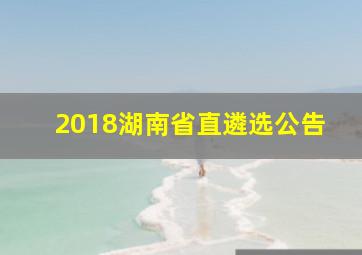 2018湖南省直遴选公告