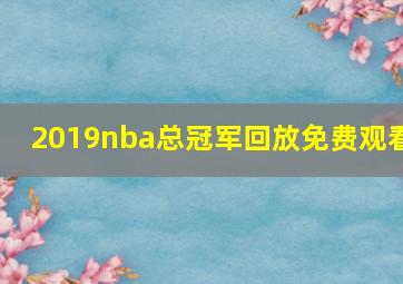 2019nba总冠军回放免费观看