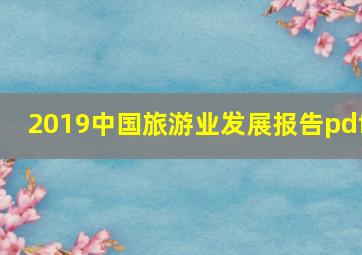 2019中国旅游业发展报告pdf