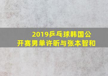 2019乒乓球韩国公开赛男单许昕与张本智和