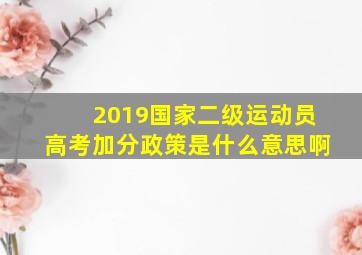 2019国家二级运动员高考加分政策是什么意思啊