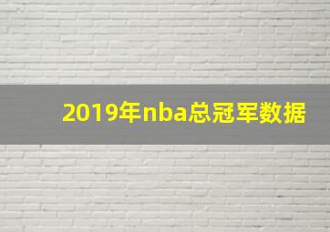 2019年nba总冠军数据