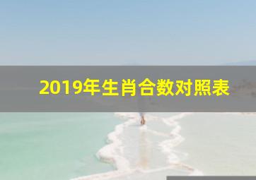 2019年生肖合数对照表