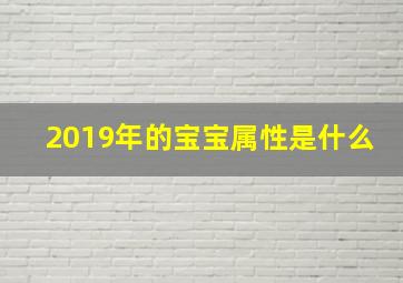 2019年的宝宝属性是什么