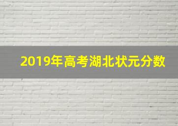 2019年高考湖北状元分数