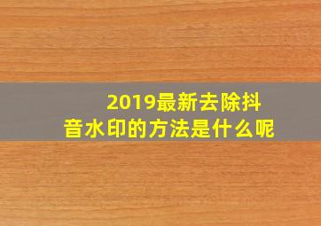 2019最新去除抖音水印的方法是什么呢