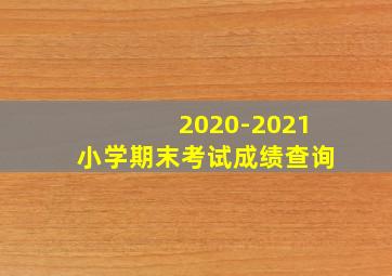 2020-2021小学期末考试成绩查询