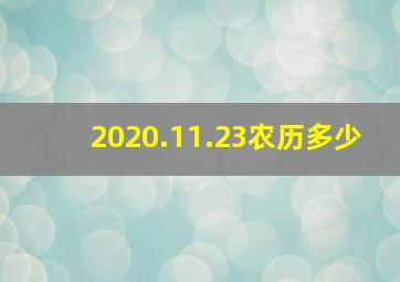 2020.11.23农历多少